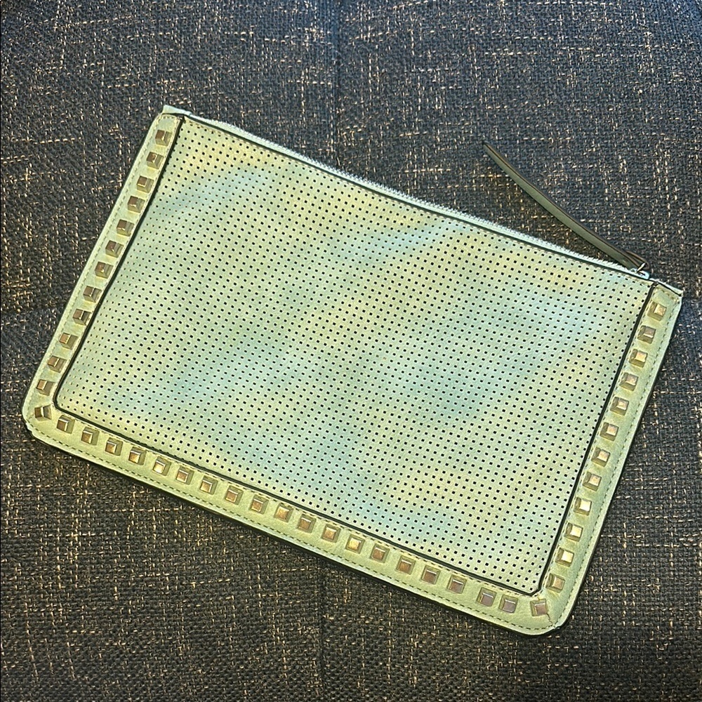 Perforated Mint Green Clutch - Picture 3 of 7